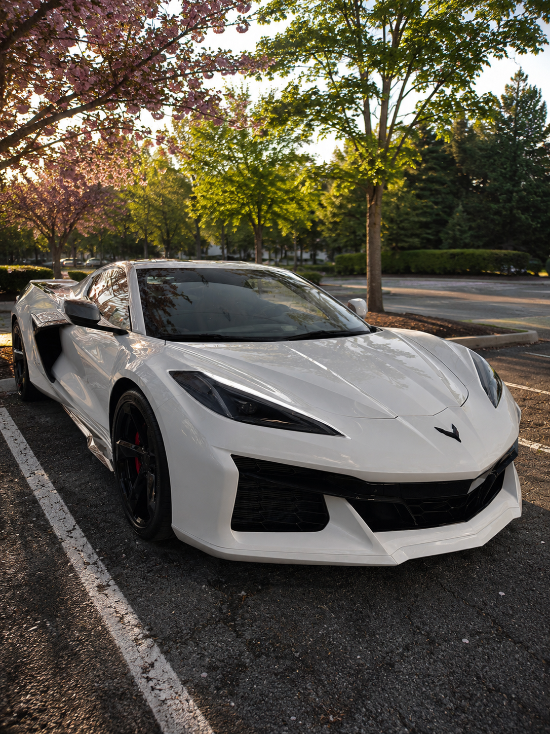 White Corvette detailed by Rev Up